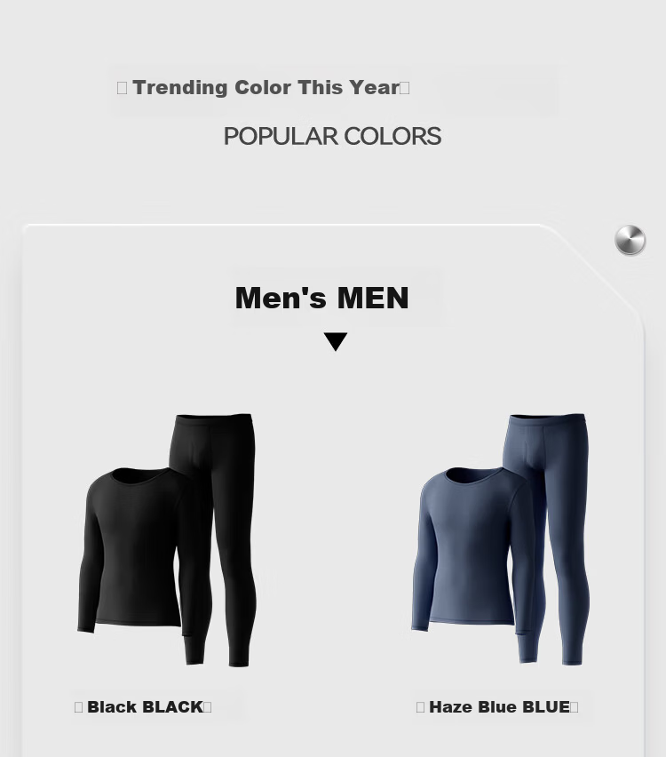 HLA [Chen Zheyuan's Choice] Thermal Underwear for Men, 230g Double-Sided Fleece, Antibacterial Heating Patch, Autumn Top And Bottom Set 31