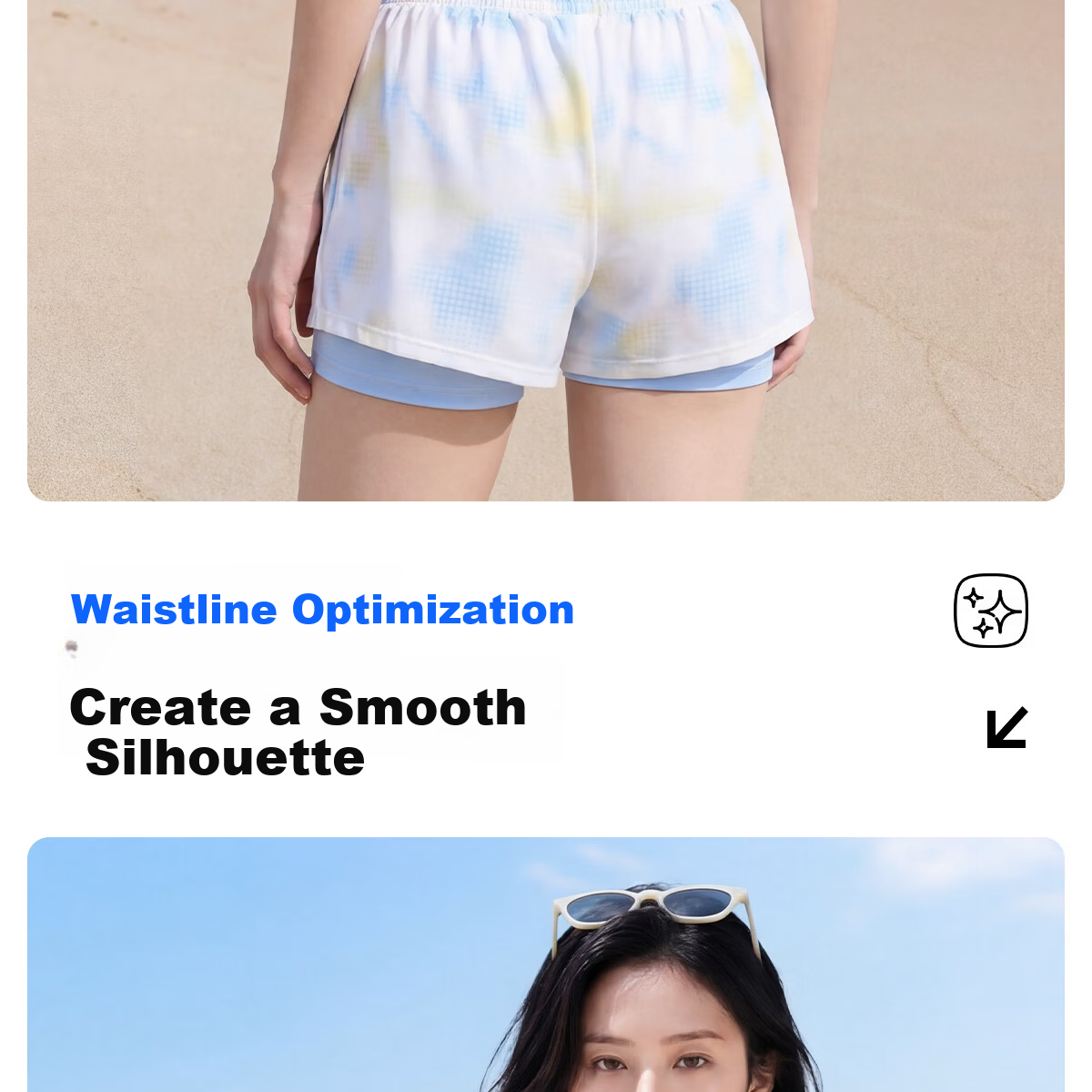 361° Women's Three-Piece Swimsuit Set Loose Plus Size Slimming Beach Swimming Diving Vacation Swimwear Hot Spring 12