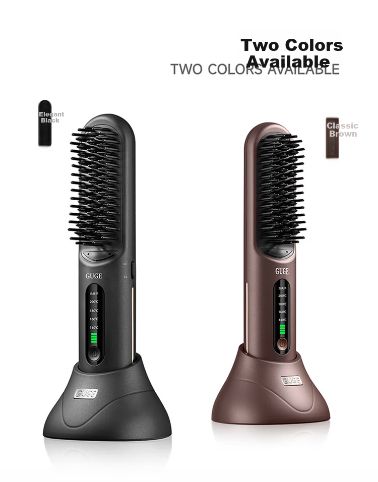 GUGE [567 Million Negative Ions] German Wireless Hair Straightening Brush Dual-Use Negative Ion Straightening and Curling Comb High Volume Hair Clip Flat Iron Mother's Day Gift 17