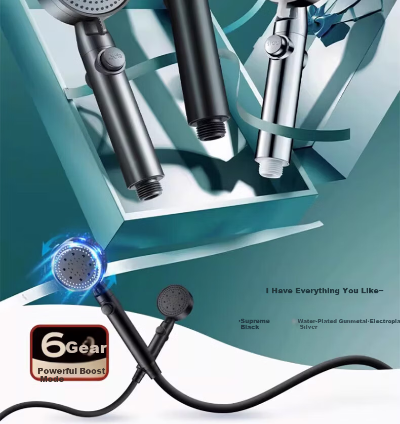 ILeddog [Germany] High-Pressure Shower Head Booster Powerful Water Flow Bathroom Shower Hose Set HL-001 2