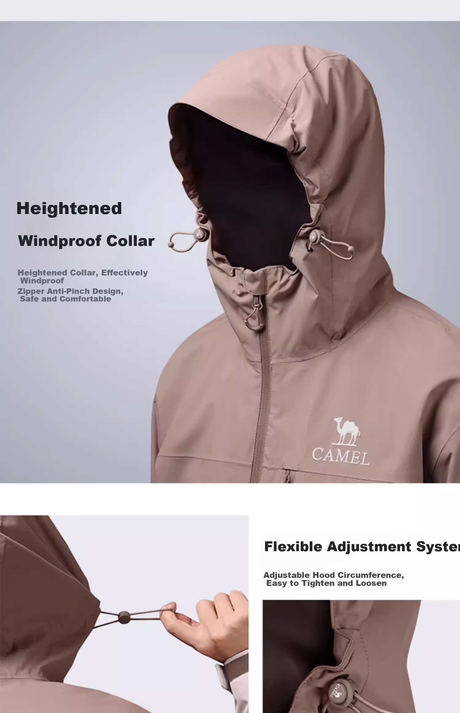 CAMEL Unisex Colorblock Waterproof Windproof Jacket Summer New Women's Outdoor Shell 27