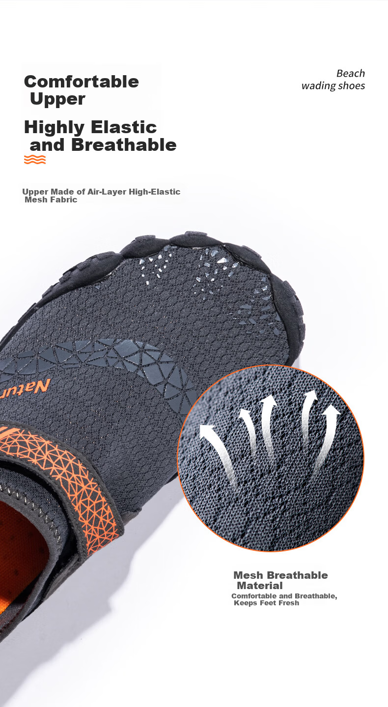 Naturehike Men's Beach Water Shoes Women's Outdoor Rafting Sandals Quick-Dry Abrasion-Resistant Cut-Resistant Diving Tide-Pooling Shoes 5