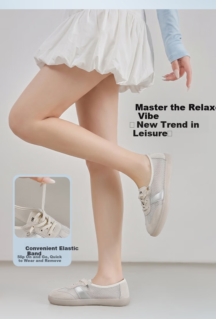 ZHR Women's White Sneakers, Summer 2026 Thin Style, Breathable Mesh Casual Sports Shoes for Women, A170E Beige Silver, Size 36 4