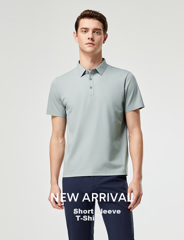 Youngor [Cooling & Sun Protection + Mulberry Silk] Summer Men's Short Sleeve T-Shirt Dark Green VSJD513119PCA S 10