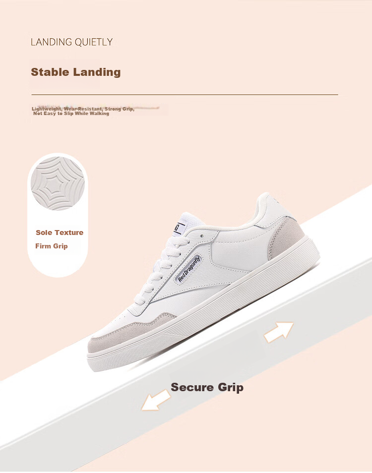 Red Dragonfly Women's Flat Casual White Sneakers Durable Sports Shoes WXB351982 White Size 38 5