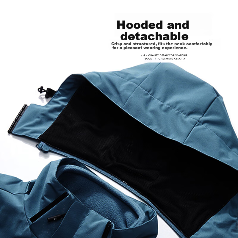 SHANSHANSHANSHAN Men's Autumn Winter Warm Fleece Lined Outdoor Three-Protection 3-in-1 Jacket Dad Style