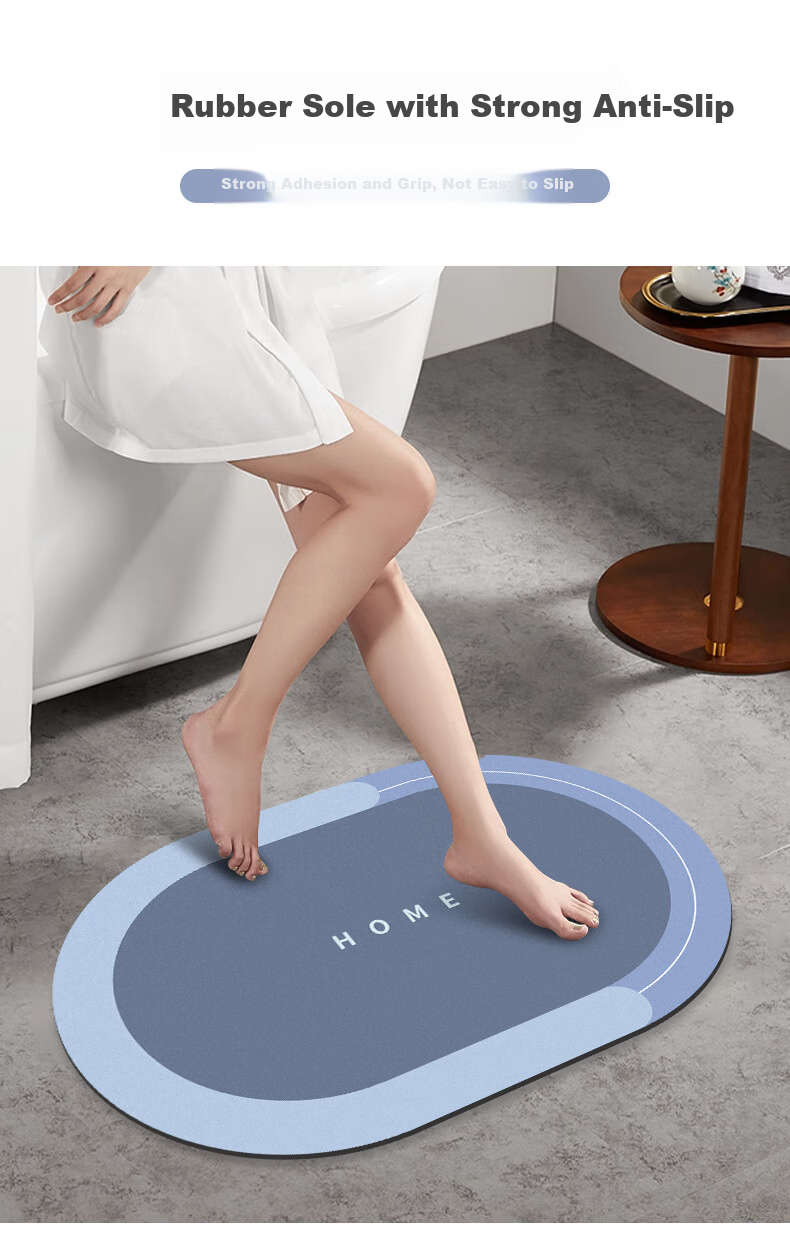 Nanjiren Bathroom Mat Absorbent Non-Slip Toilet Door Entrance Quick-Dry Floor Mat 50*80cm 4