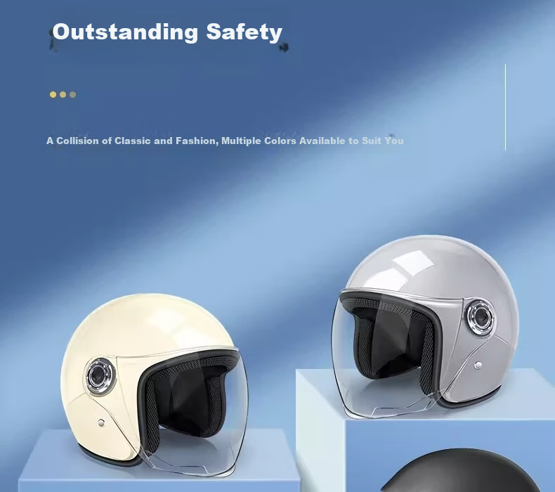 BAOHU 3C Certified Helmet with Anti-Fog Lens for Men and Women, Adult Electric Scooter Motorcycle Warm Full-Face Helmet, Four-Season Universal Winter Cold-Resistant Helmet 301 Moonlight Apricot 10