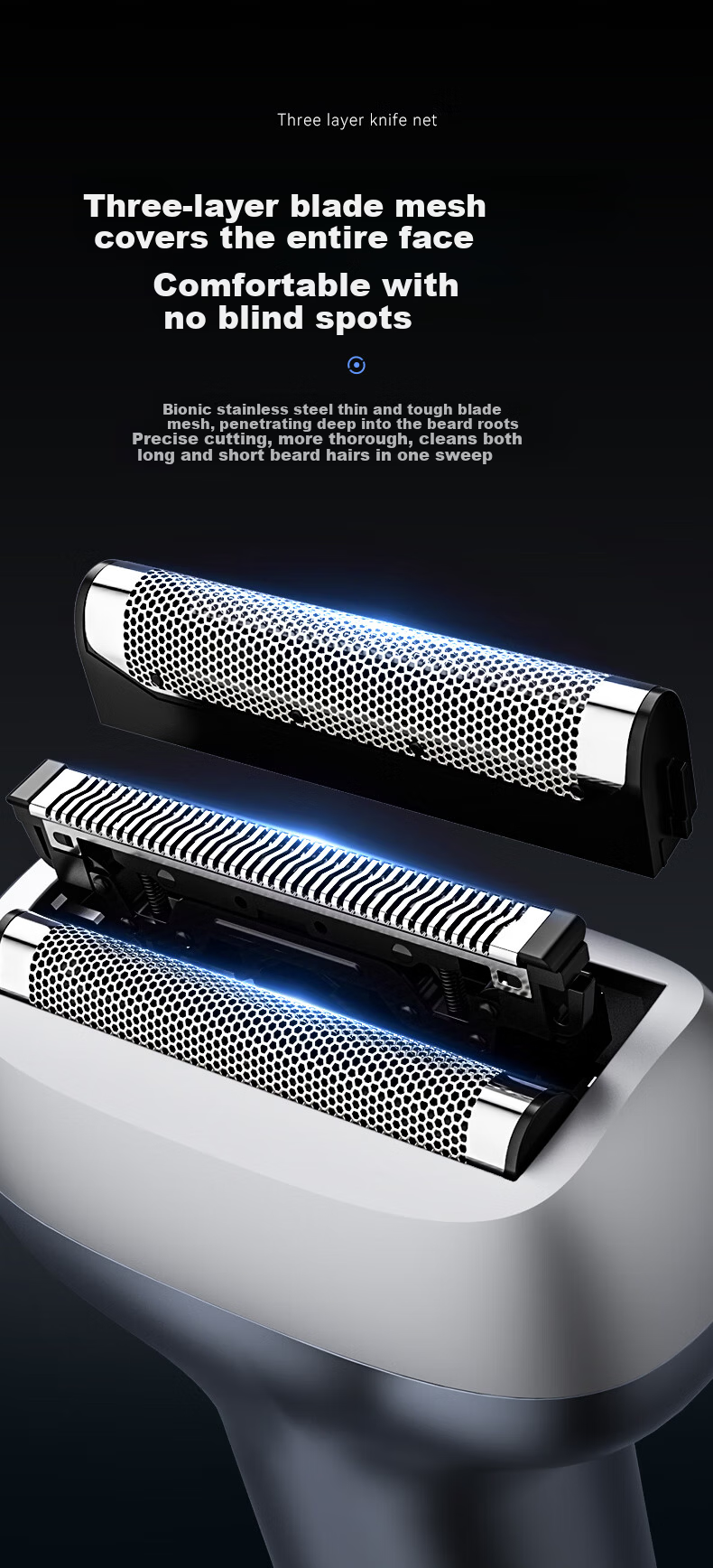 Superman Hangyang High-End Series High-Power Electric Shaver Reciprocating Small Hammer Full Body Washable Razor Type-C Fast Charging HS936 4