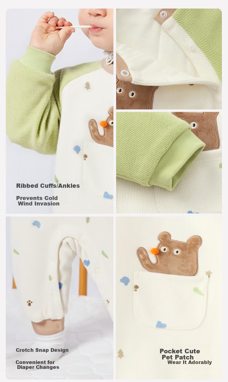 BALABALA Baby Newborn Winter Cotton-Padded Romper 2025 Infant Jumpsuit Cute Crawling Suit 208425133203 4