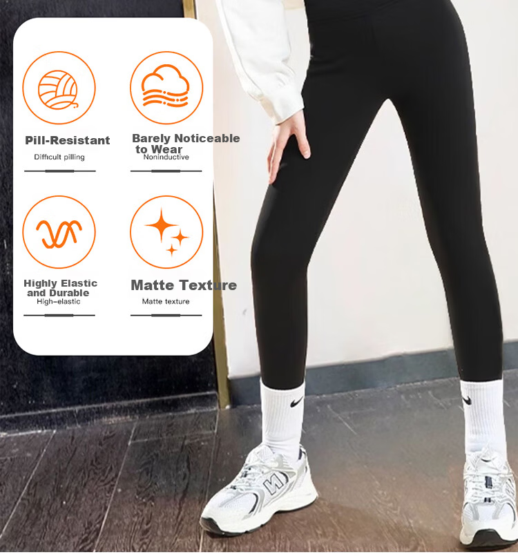 MiiOW Kids Shark Print Fleece-Lined Thickened Leggings for Girls, Autumn Winter Warm Yoga Pants for Toddlers and Older Girls 2