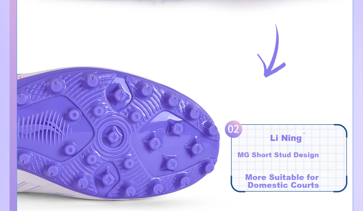 Li-Ning Football Shoes Adult MG Short Studs Unisex Youth Student Professional Competition Training Non-Slip Sports Cleats Size 39 4
