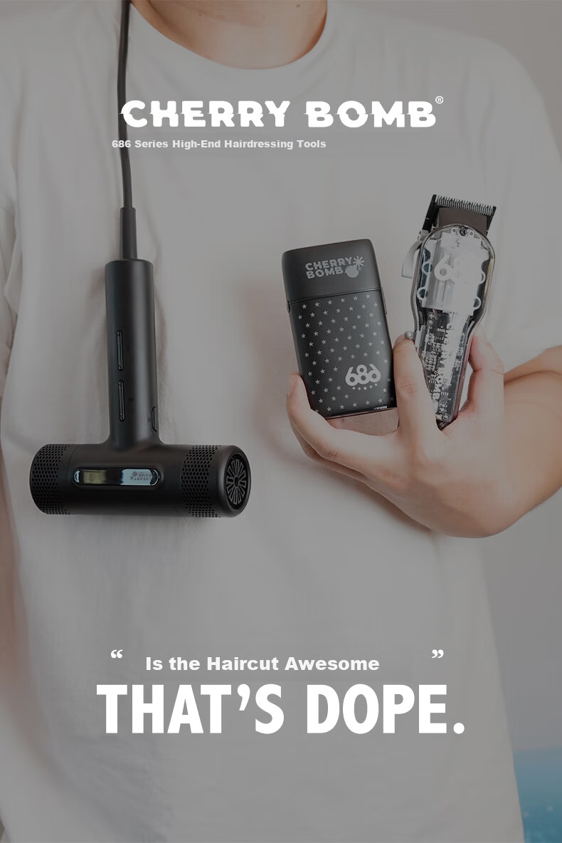CHERRY BOMB Cherry Electric Hair Clipper Professional Hair Trimmer Brushless Motor Gradient Edging Hair Clipper Barber Shop Use 686ROOT Main Model - Green 13