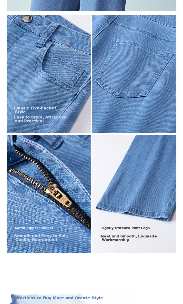 Giordano Women's Pants 2026 Summer New Washed Slightly Stretchy Mid-Rise Straight-Leg Jeans 13416336 9