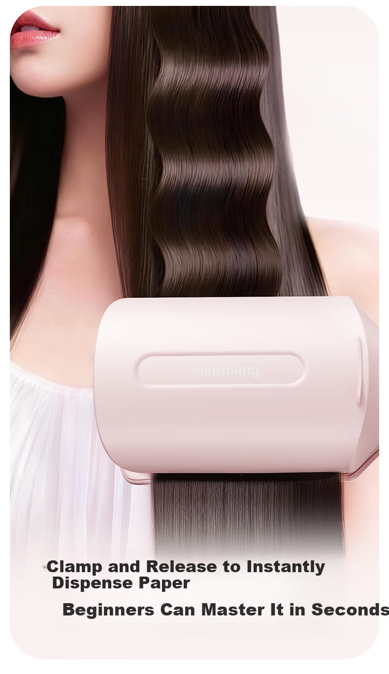 MinHuang 32mm Triple Barrel Curling Iron Water Wave Hair Curler Big Wave Cake Roll Lazy Styling Tool for Women U3 6