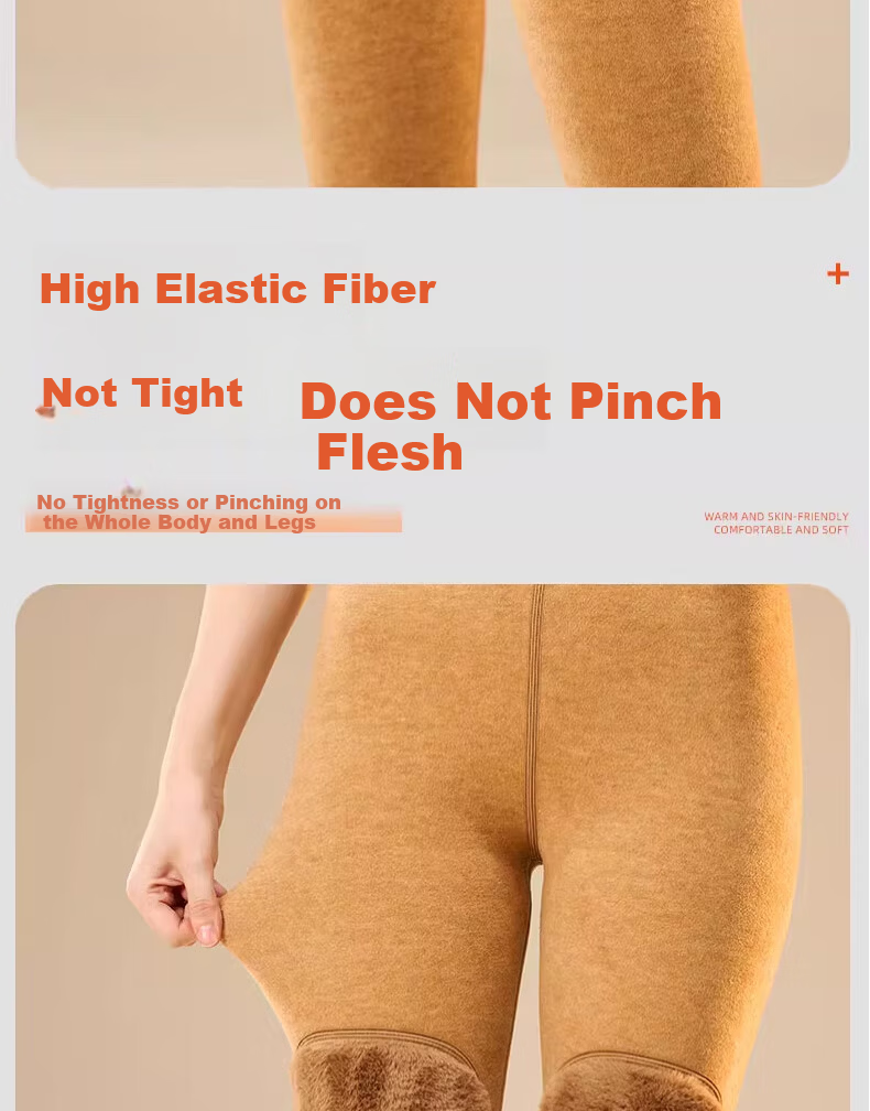 MiiOW 550g Camel Wool Thermal Pants Women's Winter Fleece Thickened Camel Hair Pants Extra Thick Cold-Resistant Inner Wear Cotton-Lined Leggings 19