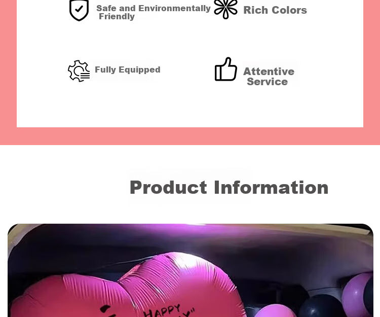 Gongxun Big Love Heart Princess Happy Birthday Balloon Party Decoration Scene Setup Atmosphere Photo Heart-Shaped Confession Rose Red 4