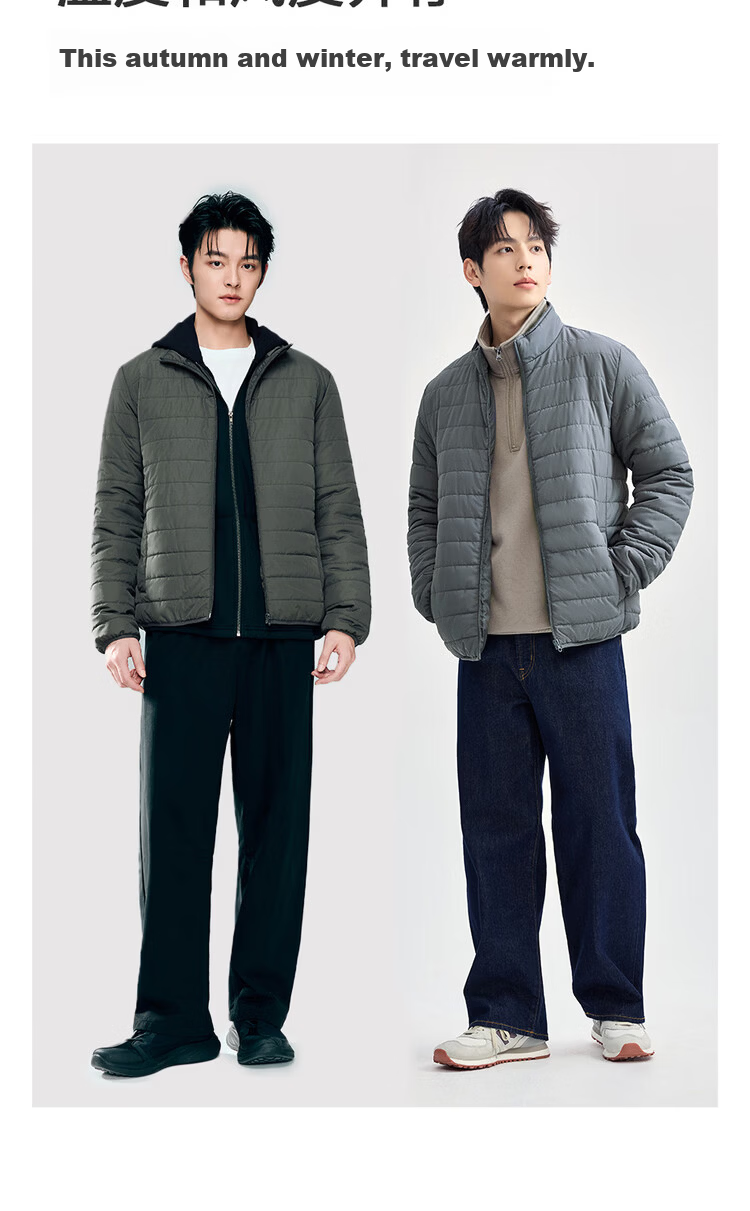 Giordano Men's Cotton Padded Jacket Outdoor New Solid Color Stand Collar Warm Cotton Coat 13075816 6