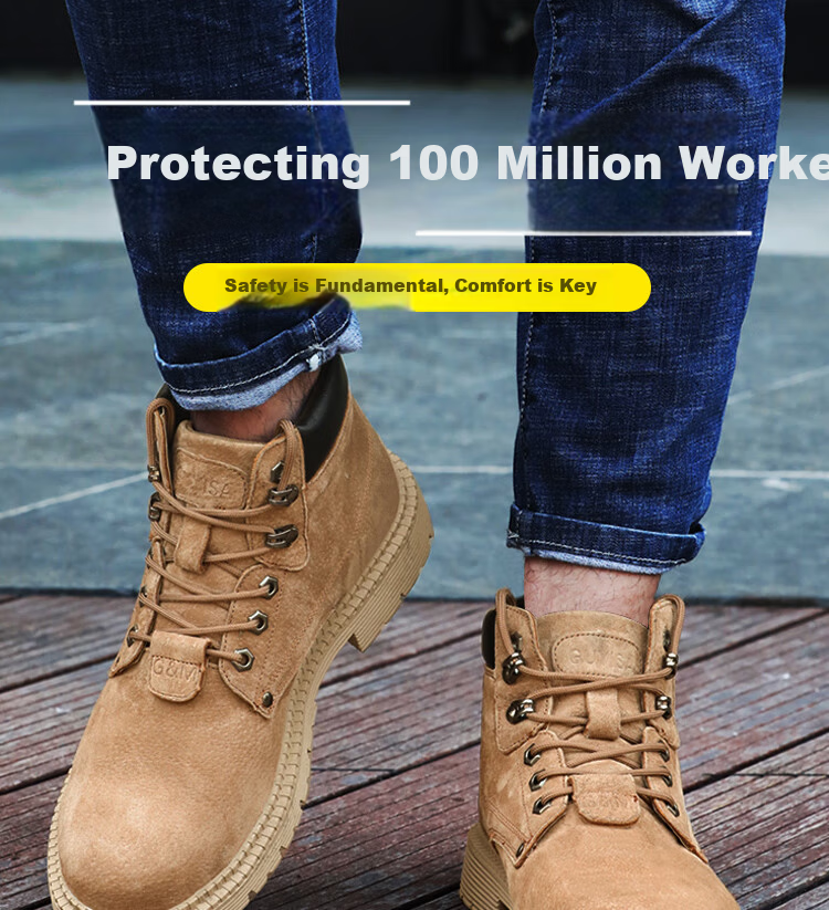 BlueOwl Shield Men's High-Top Breathable Durable Anti-Smash Steel Toe Anti-Puncture Safety Work Construction Functional Shoes 9160 Size 45 2