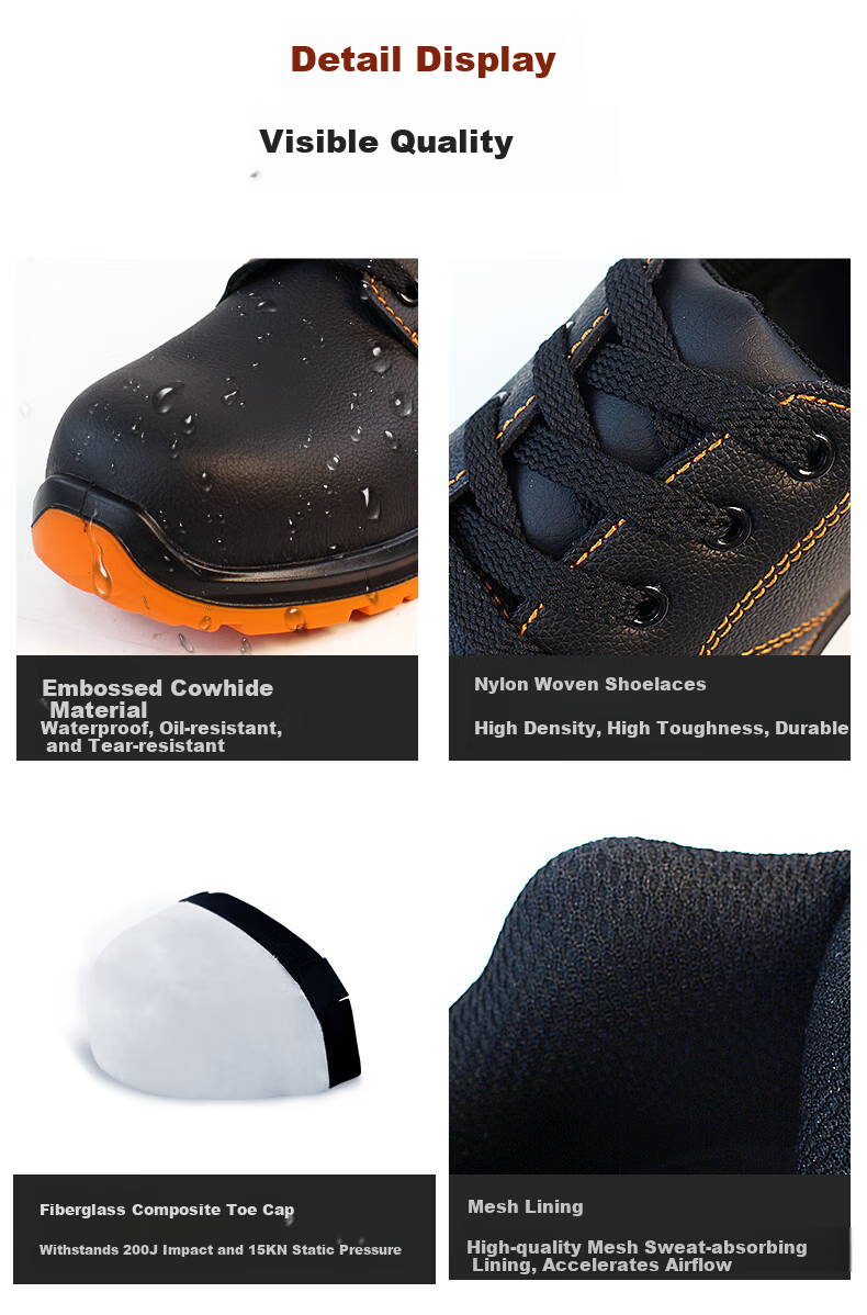Qutong Labor Protection Insulated Electrician Shoes 10kV Special National Grid Breathable Cowhide Anti-smash Size 43 Black 11