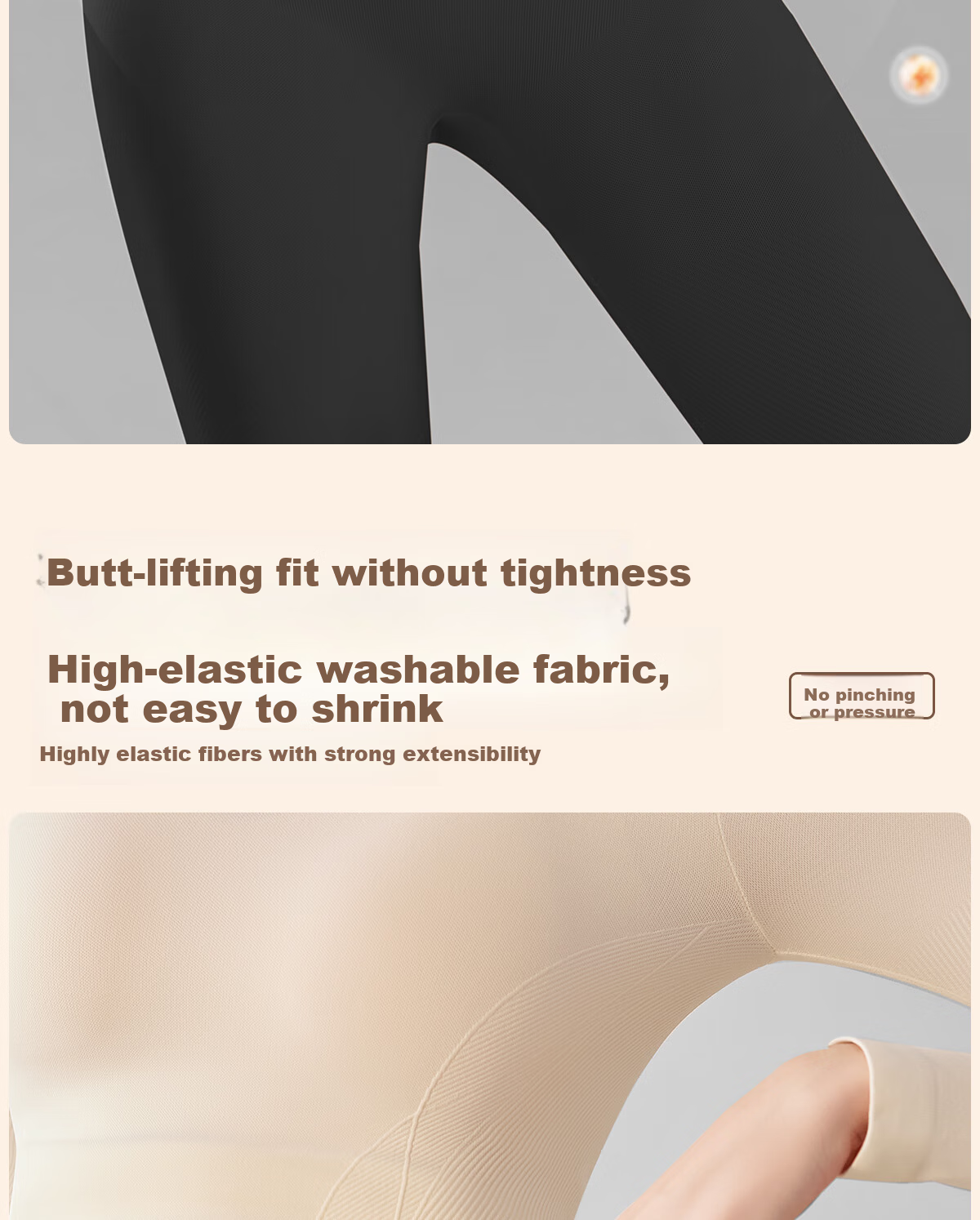 GRACEWELL 26th Anniversary New High-Waist Tummy Control Leggings for Women, Autumn and Spring Inner Pants, Slim Fit, Black, Size L 18