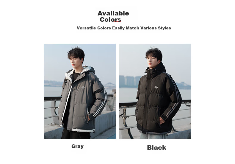 Warrior Men's Winter Thickened Warm Cotton Jacket Hooded Puffer Coat Outdoor Sports Cotton-Padded Coat 9
