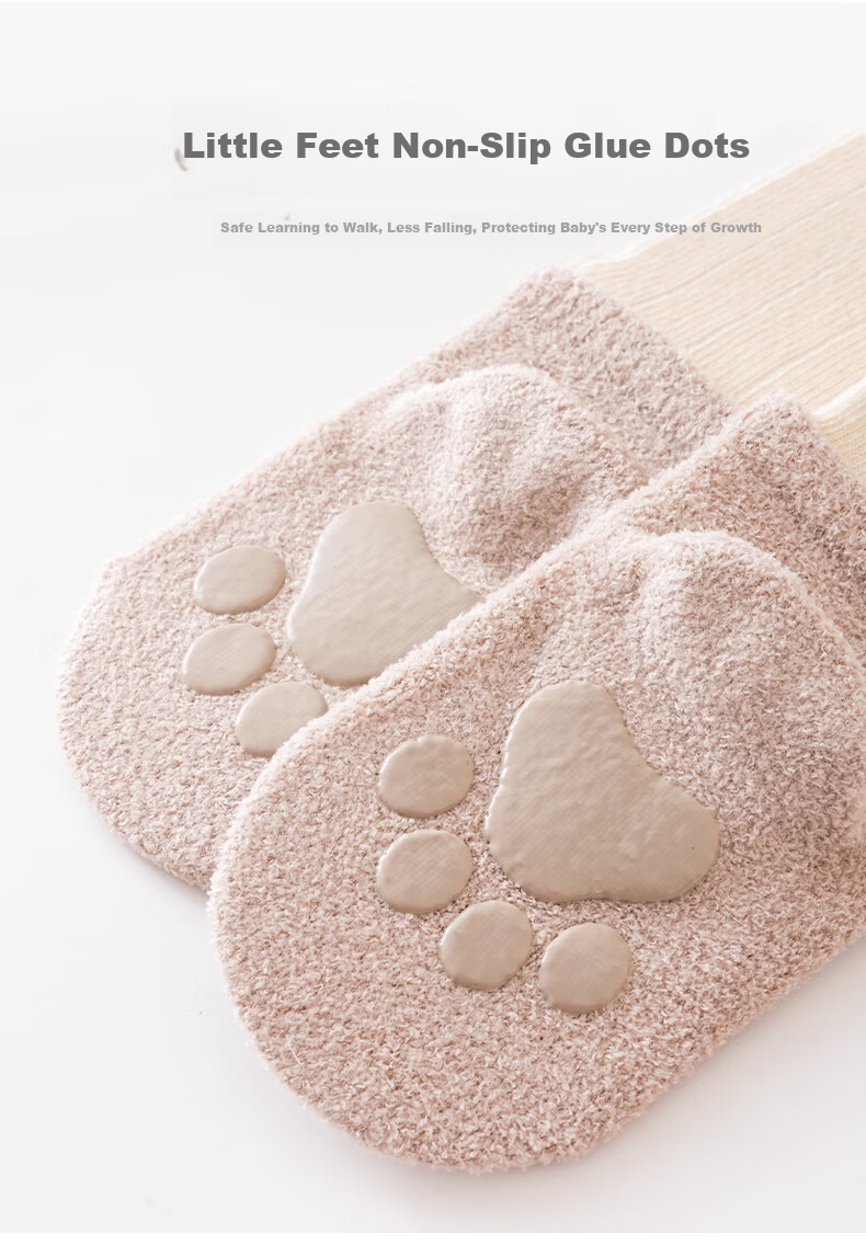 Five Cotton 3-Pair Pack Baby Socks Autumn Winter New Candy Color Thickened Warm Newborn Socks Class A 6