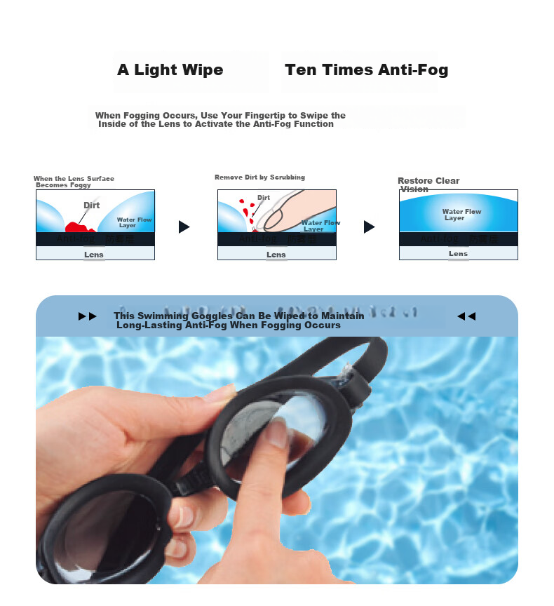 View Racing Swim Goggles Cobra Comfortable Large Frame HD Anti-Fog Outdoor Anti-Glare Imported V2000ASA C/AM 1