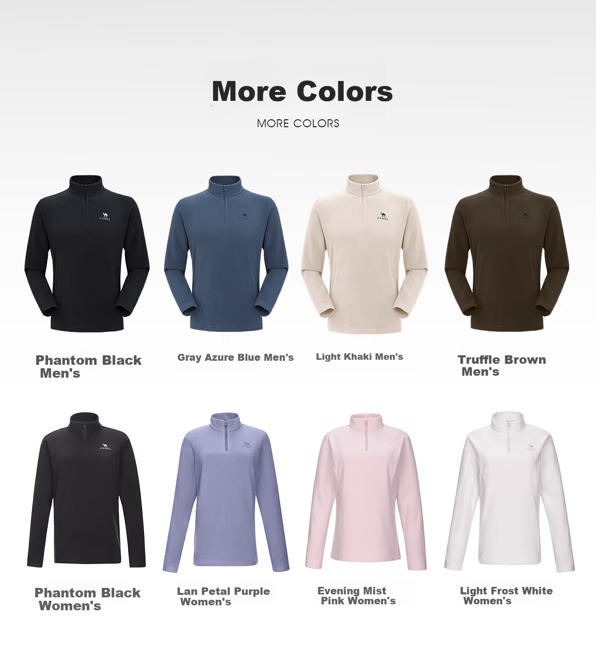 CAMEL Women's Outdoor Fleece Jacket High Collar Windproof Heated Warm Anti-Static Softshell Liner Men's Polar Fleece Coat K172 13
