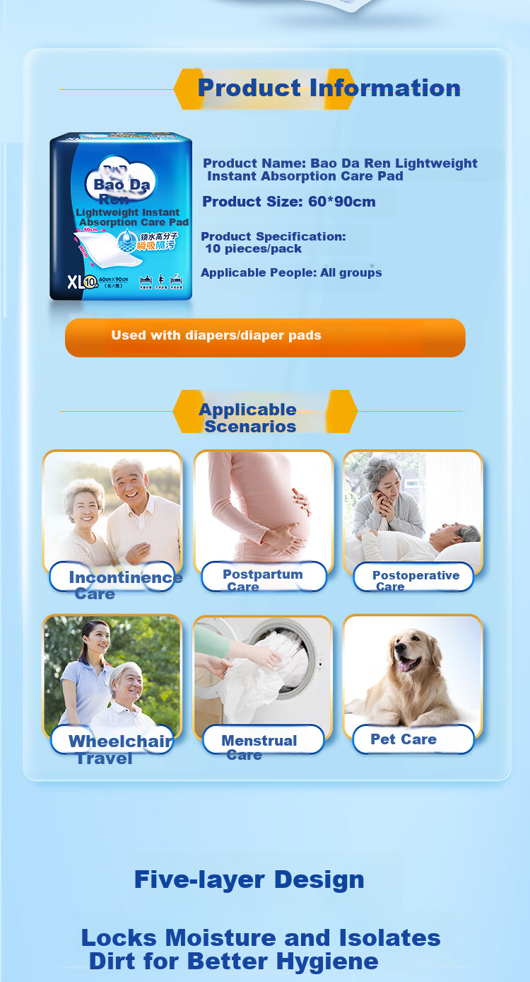 Dr.P Value Nursing Pads 90 Pieces (Size: 60*90cm), Baby Postpartum Mattress, Elderly Incontinence Pad 3
