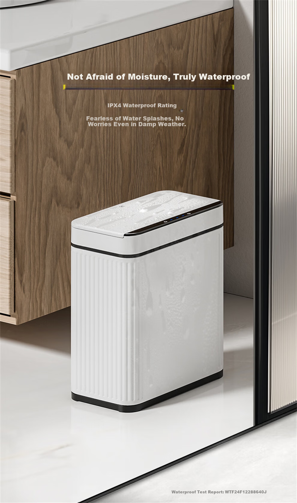 EKO Smart Sensor Trash Can 10L Matte White with Lid Stainless Steel Recommended by Zhang Ruoyun 9677 6