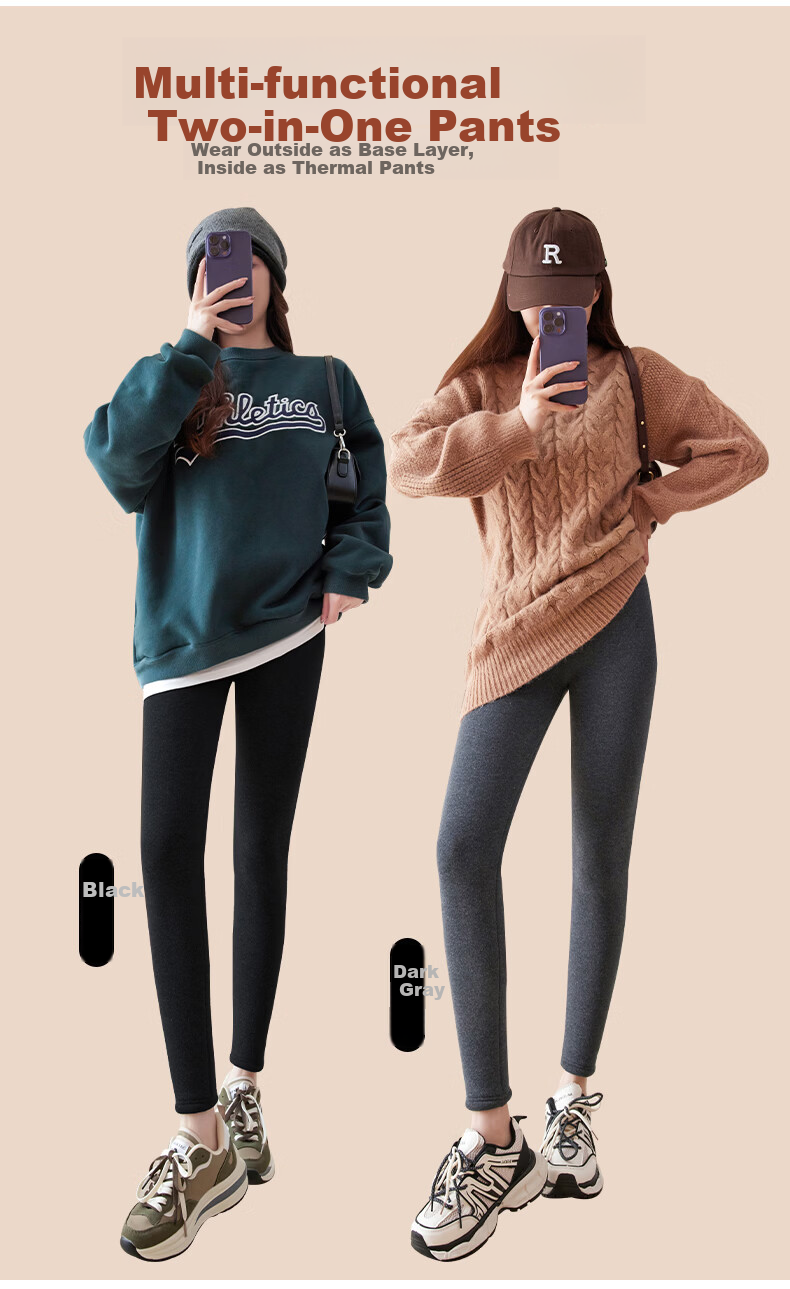 Mianshuran Northeast Extra Thick Winter Lambswool Lining Cotton Fleece Thermal Leggings for Women Plus Size Warm Pants 5