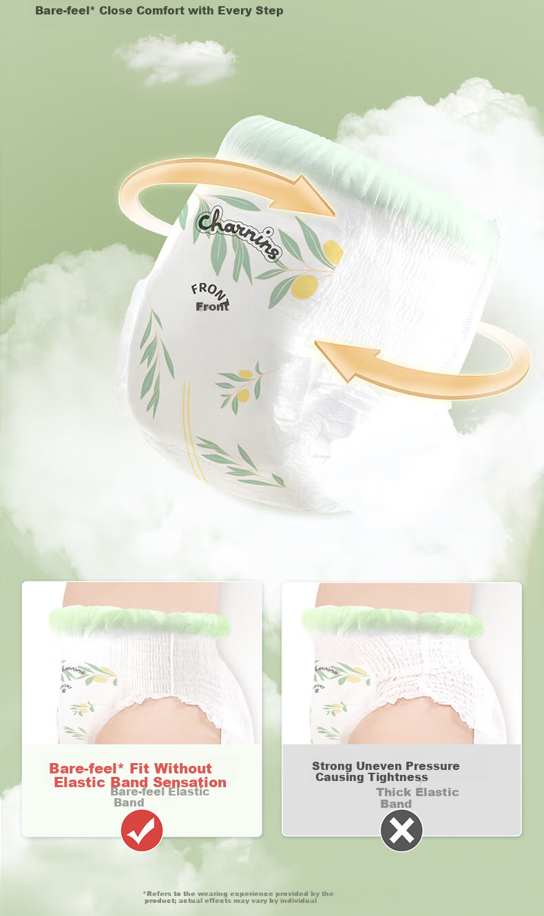 Jiaying Olive Luxury Baby Diapers M Size 44pcs (4-8KG) Ultra-thin Breathable Soft Baby Nappies 2
