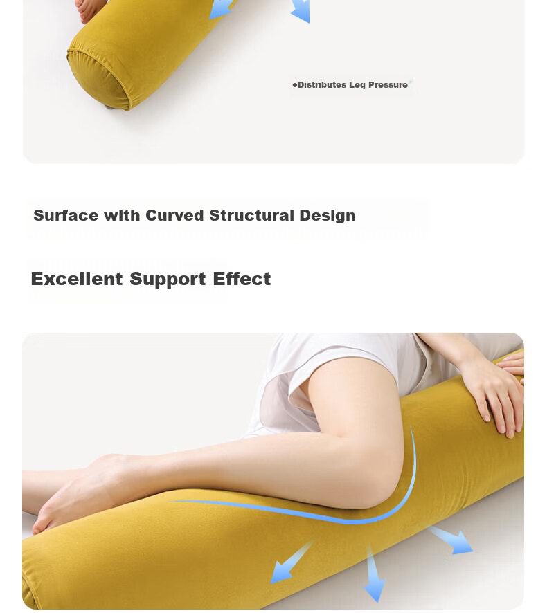 AiLu Long Body Pillow for Girls Sleeping Pregnant Women Side Sleep Leg Hugging Cylindrical Pillow Removable Washable for Boys 13