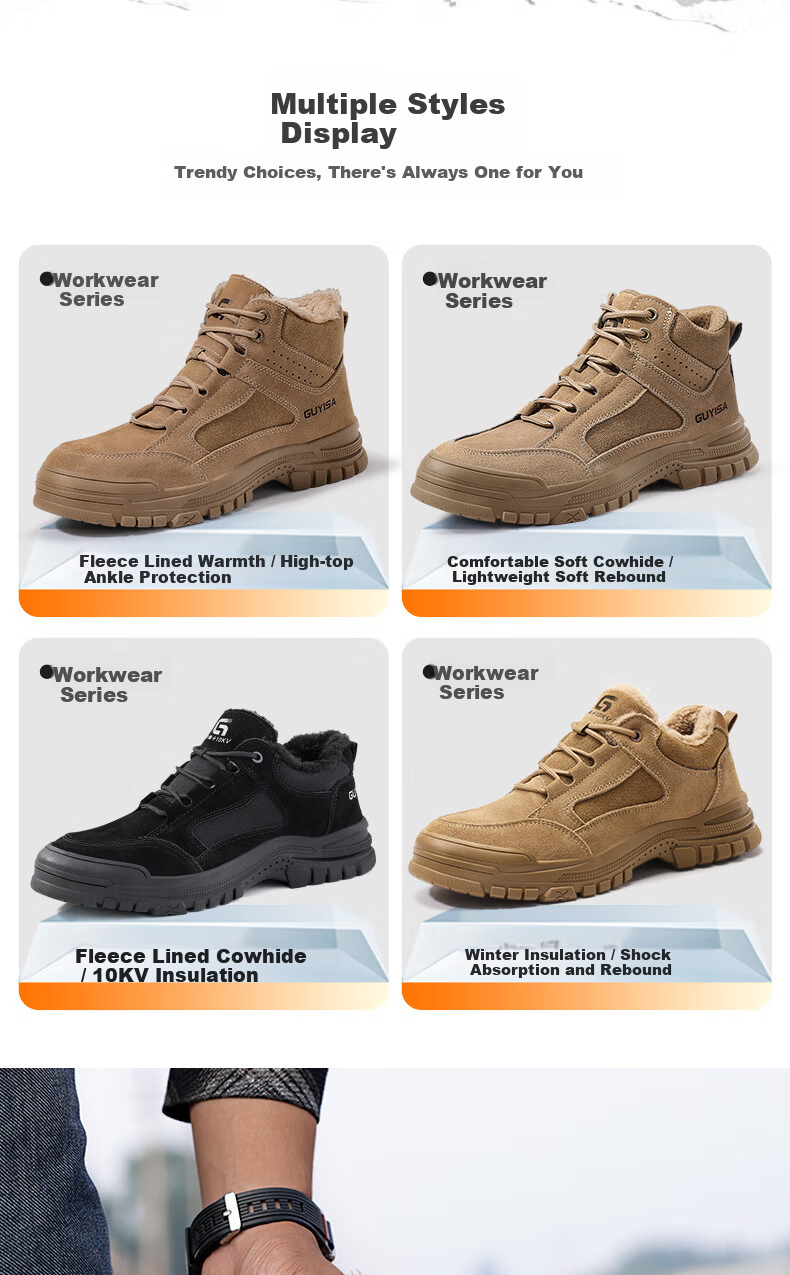 JUNBU Men's Steel Toe Safety Shoes Anti-Smash Anti-Puncture Lightweight Comfortable Durable Work Site Safety Shoes 3115L Size 45 13