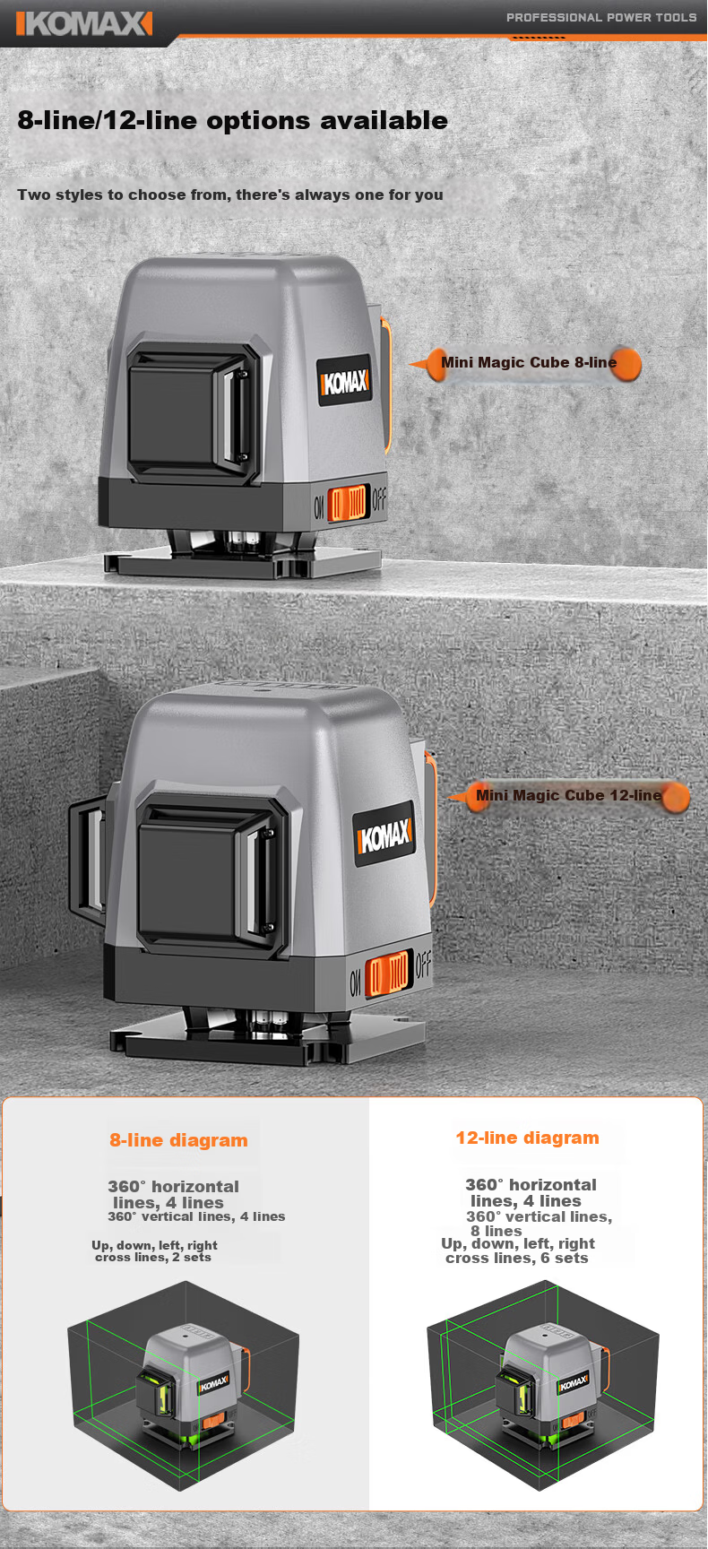 Comais Infrared Level High Precision Strong Light Auto Leveling Green Laser Outdoor Portable Wall-Mount Leveling Instrument 23