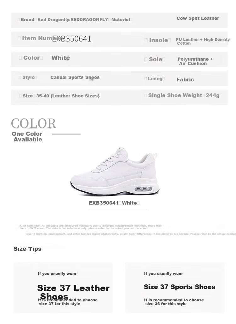 Red Dragonfly Women's Sports Shoes New White Lightweight Shock-Absorbing Running Shoes EXB350641 White Size 35 3