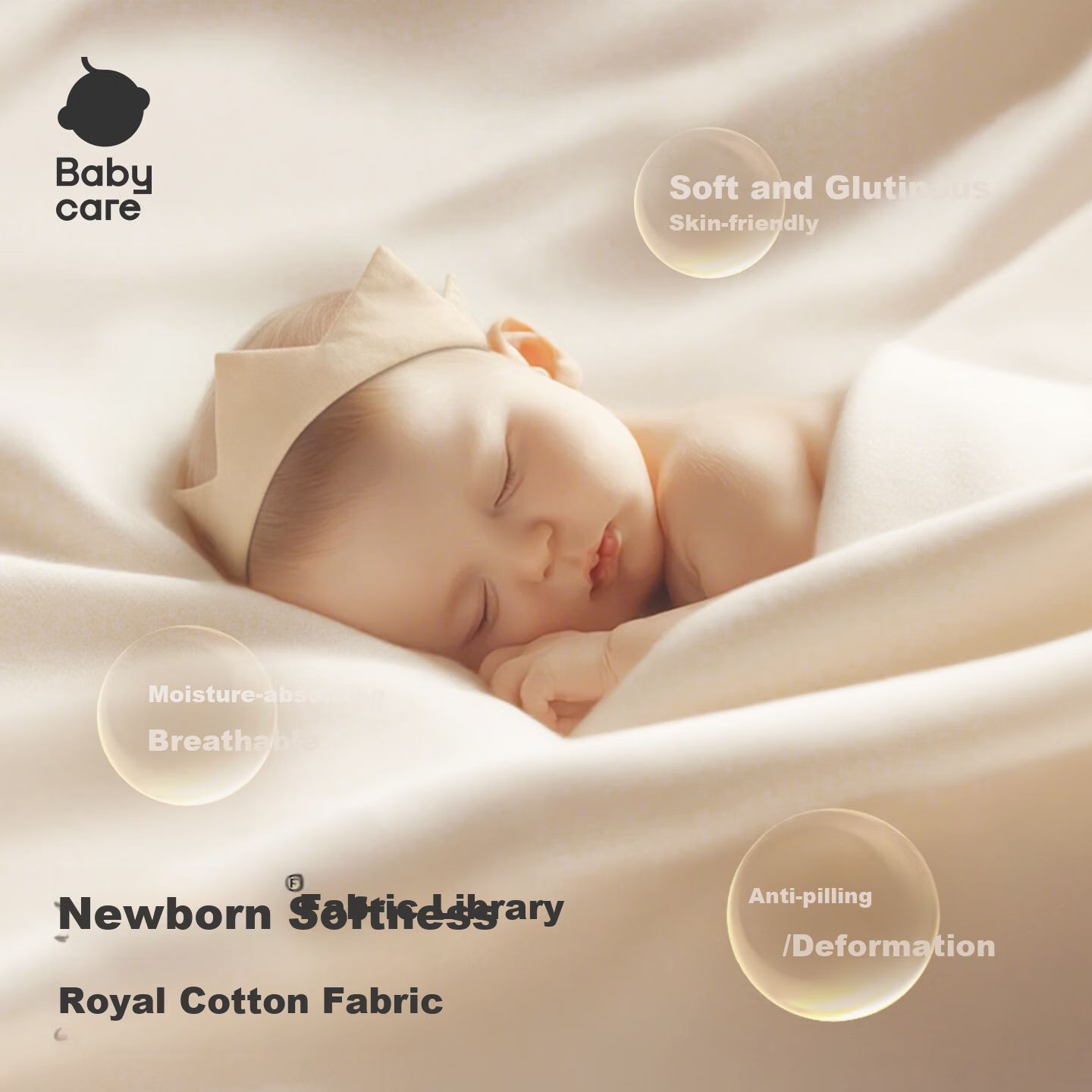 Babycare Pure Cotton Short Sleeve Romper Baby Jumpsuit Boys Girls Moisture Absorbent Breathable Cloud White 66cm
