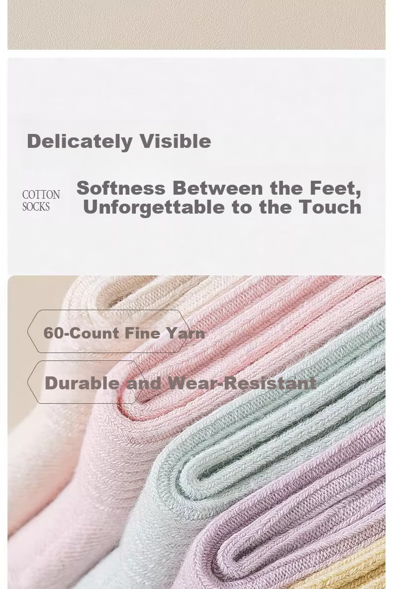 Mianmanman Women's Mid-Calf Socks, 100% Pure Cotton, Antibacterial And Odor-Resistant, Women's Socks, All-Cotton Slouch Socks, Solid Color Long Socks for Autumn And Winter 17