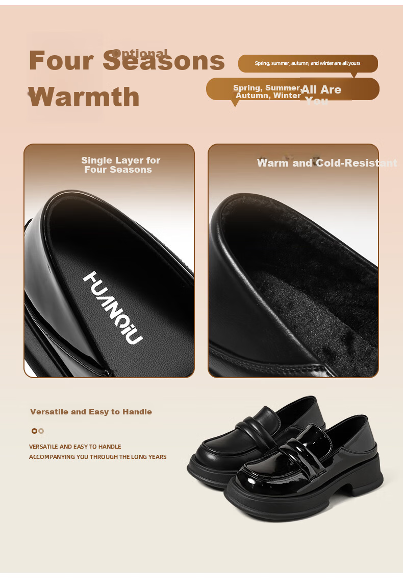 Global Lefu Women's Black Versatile Leather Shoes British Style Mary Jane Flats 7