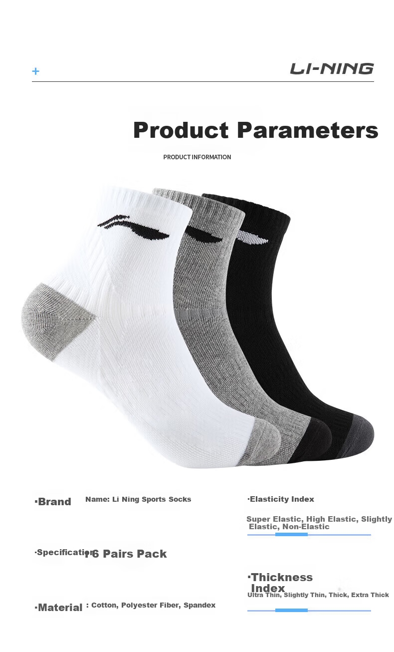 Li-Ning Socks Sports Socks (3 Pairs), Summer Running Badminton Socks for Men And Women, Odor-Resistant Sweat-Absorbing Basketball Socks, Lifestyle Socks 12