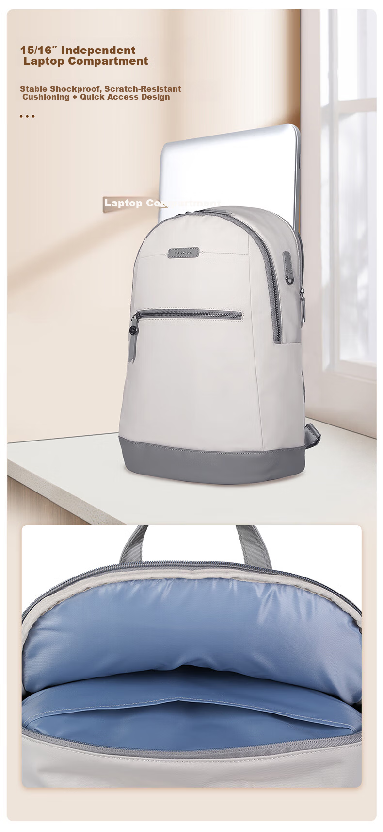 TARGUS 15.6-inch Laptop Backpack Commuter Bag Fashionable Women's Shoulder Bag 650 Blue 4