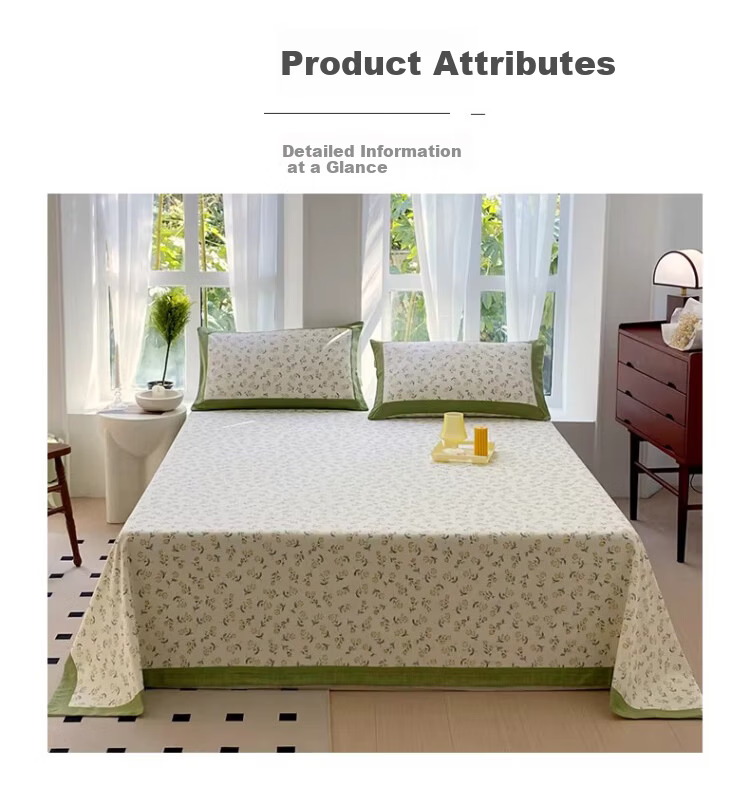 Hengyuanxiang 100% Pure Cotton Bed Sheet, 1.8x2 Meter Bed, Class A Antibacterial Coarse Fabric Bed Sheet, Single Item, 230x245cm, Cool-Feeling for Summer 10