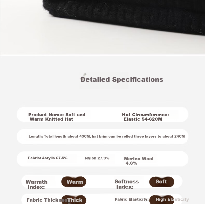 Woodpecker Women's Wool Knit Beanie Autumn Winter Warm Earflap Loose Thickened Wool Blend Hat 15