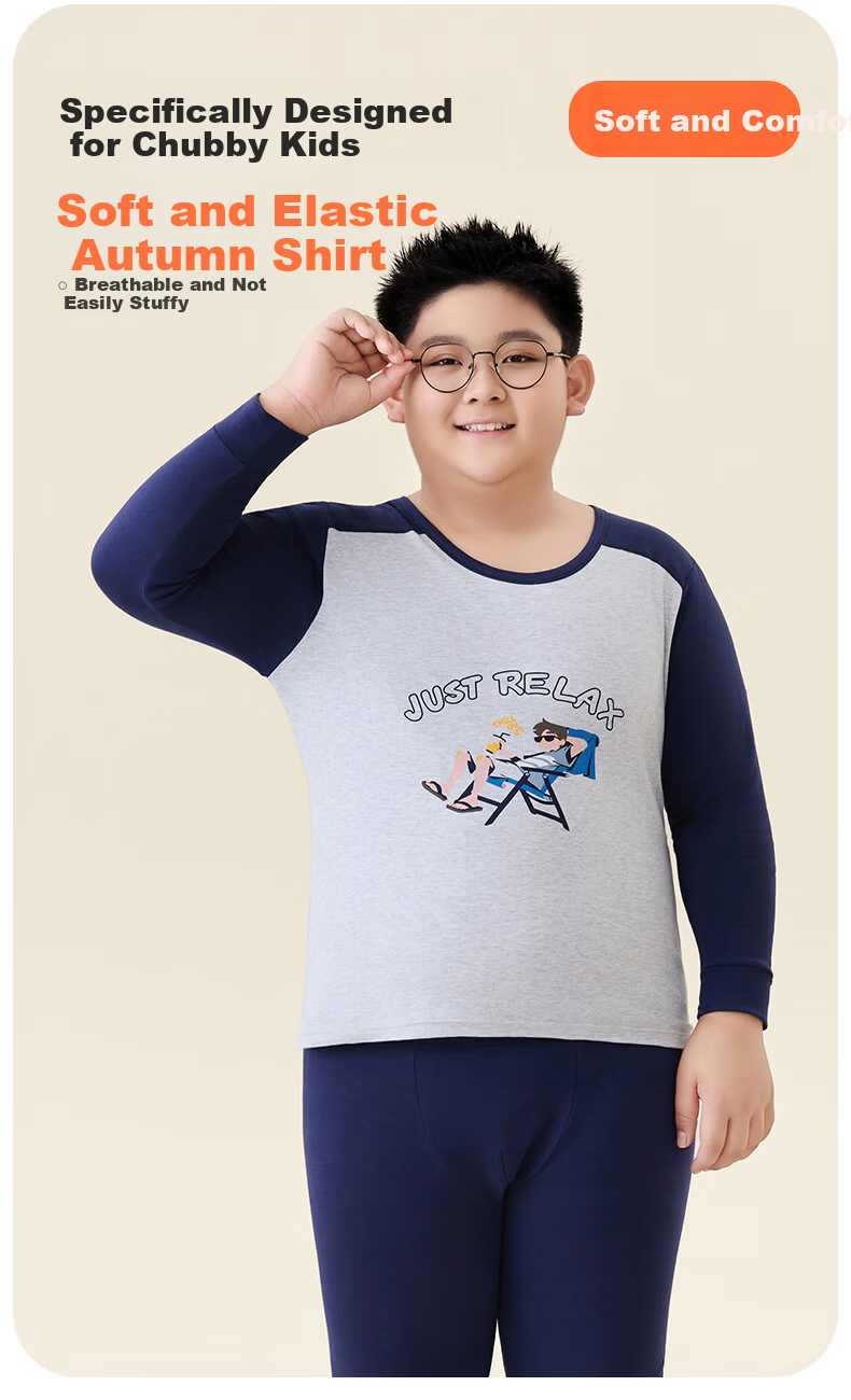 Me feeling Teen Cotton Thermal Underwear Set 2025 New Antibacterial Class A Plus Size Warm Sleepwear 4