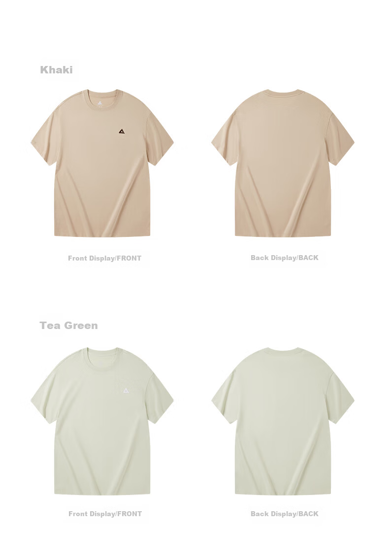PEAK Men's Summer Short Sleeve Pure Cotton Casual Loose Breathable Outdoor Xinjiang Cotton Sports Base T-Shirt DF652430 31