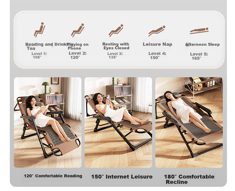 Wenna Folding Chair Bed, Office Nap Single Bed, Foldable Recliner, Portable Companion Bed, Thickened Cotton Pad 3