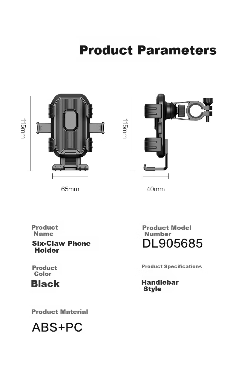Deli Cycling Phone Holder Bicycle Electric Bike Motorcycle Quick Lock Six-Claw Navigation Mount for Delivery Riders 7