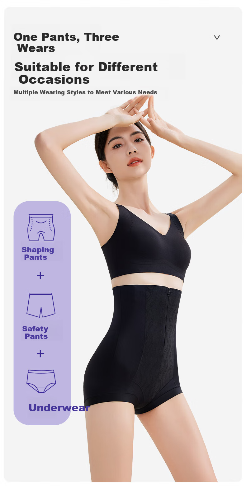 GRACEWELL High Waist Tummy Control Butt Lifting Pants for Women, Strong Abdomen Shaping, Postpartum Body Shaping Waist Cincher Hip Lifting Underwear, Black XL 9