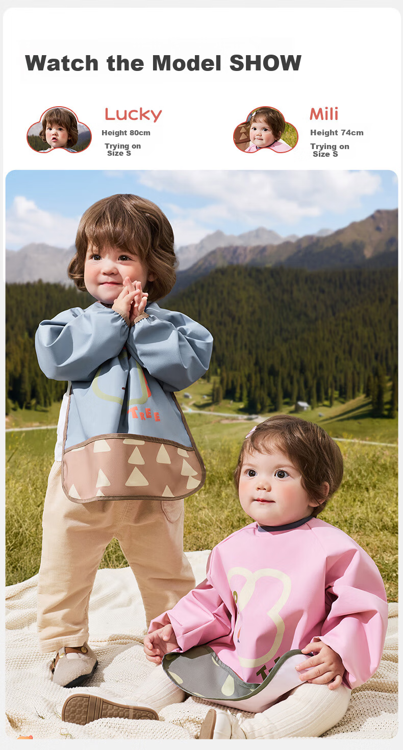 Kocotree KK Tree Kids Waterproof and Stain-Resistant Bib Baby Feeding Smock Three-Proof Apron 23